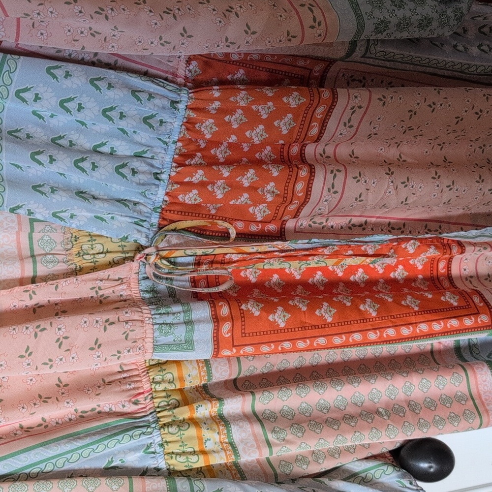 Cato Multi-Color Patchwork Longline Duster - image 2